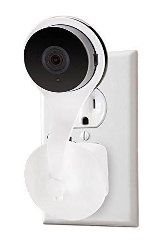 Wasserstein AC Outlet Mount Compatible with Yi Home Camera & Yi Smart Home Camera 3 - Wall Mount with 360 Degree Swivel for Your Yi Camera (White) (Camera not Included) White