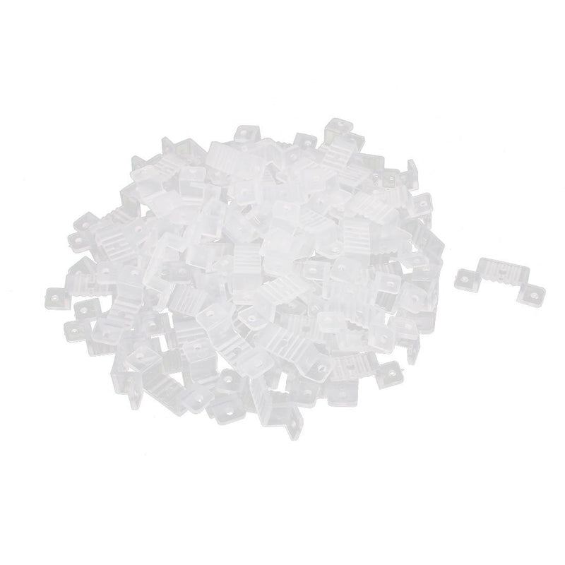 uxcell 16mm x 6mm Plastic LED Light Strip Fixing Mounting Bracket Clear 100pcs