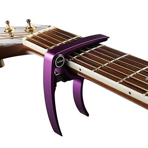 Aluminum Metal Universal Guitar Capo,Guitar Accessories,Guitar Clamp Suitable for Flat Fretboard Electric and Acoustic Guitar - Single-handed Trigger Style Guitar Capo (Purple) Purple