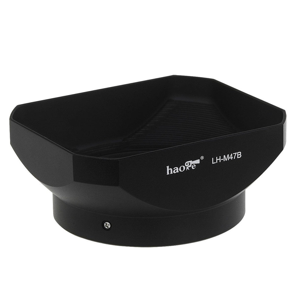 Haoge LH-M47B Metal Lens Hood Shade for Olympus M.ZUIKO Digital ED 12mm f2 Lens Replaces Olympus LH-48 Black