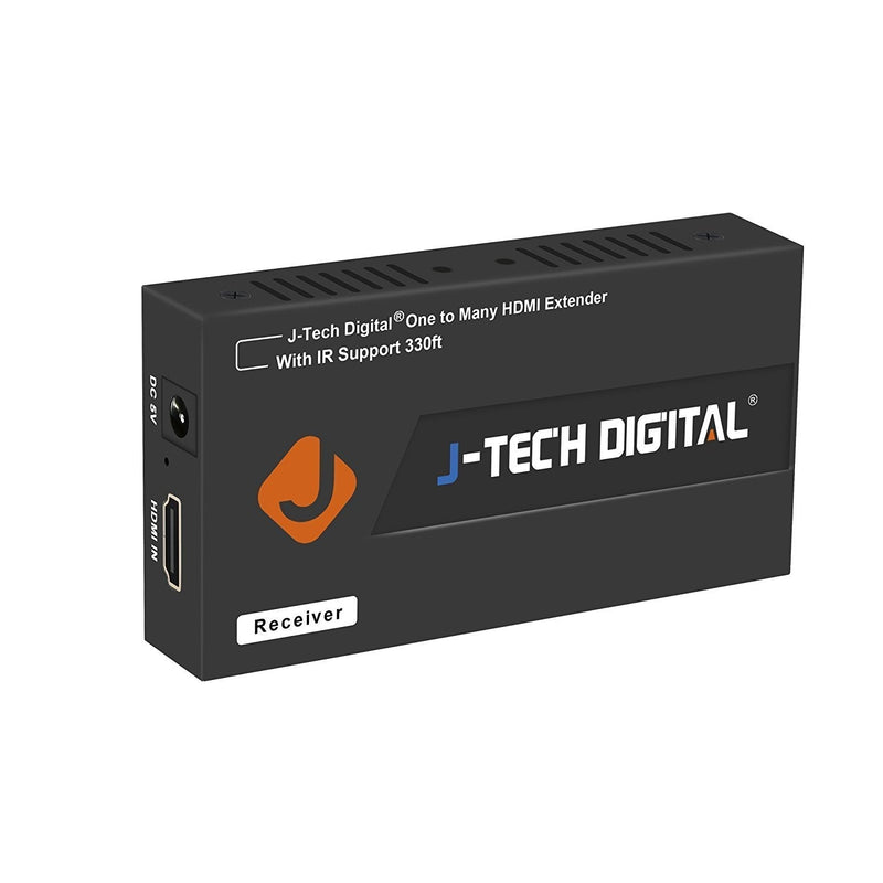 J-Tech Digital HDMI Extender Over Single Cat5e/6 Ethernet Cable with IR Up to 330 Feet 100m Supports 1080P HDCP One to Many Connecction (Receiver Only)