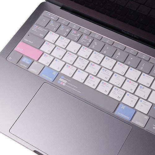 Ultra Thin Silicone MAC OS Shortcut Keyboard Cover for MacBook Pro 13" Model A1708(2016-2019 Released, Without Touch Bar) & MacBook 12 Model A1534 US Layout A1708 MacOS