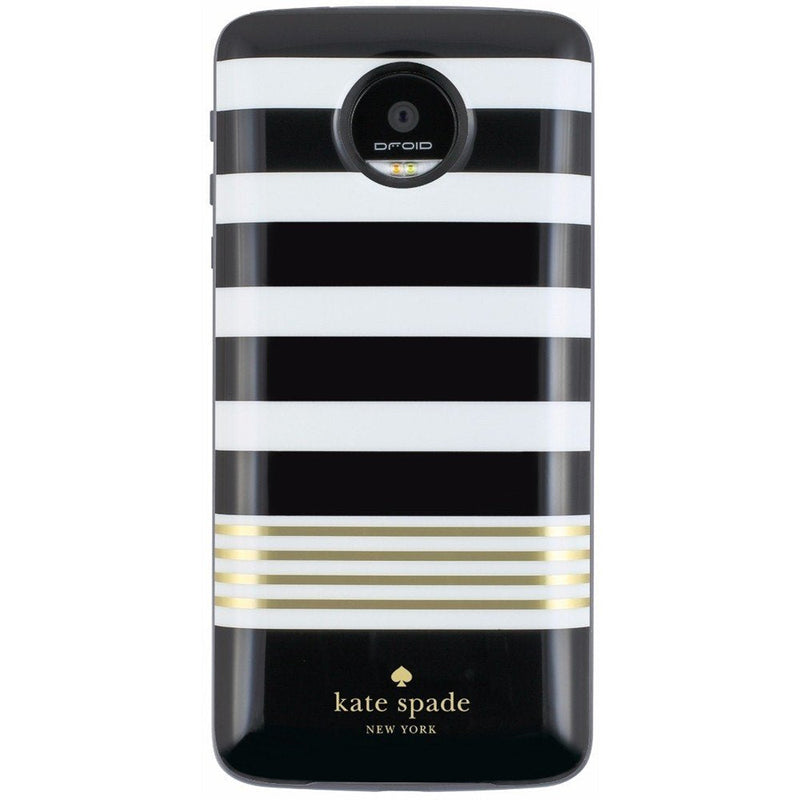 [AUSTRALIA] - Kate Spade Power Pack Case MotoMod For Moto Z and Moto Z Force Droid-2200 mAh - Black and White Stripe 
