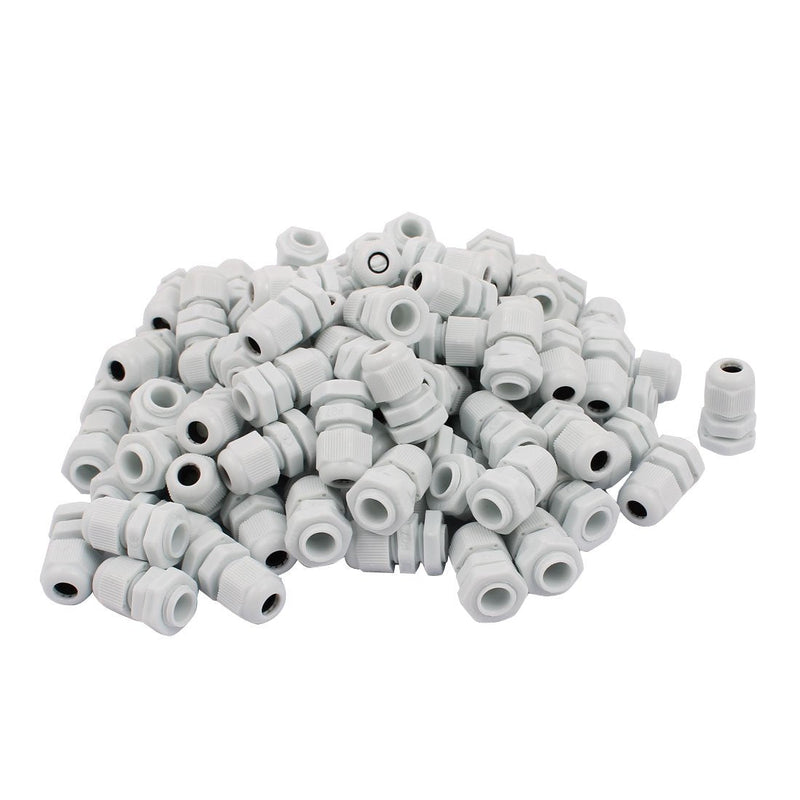 uxcell White Plastic PG7 Water Resistance Cable Gland Fixing Connector Joints Fastener 100 PCS