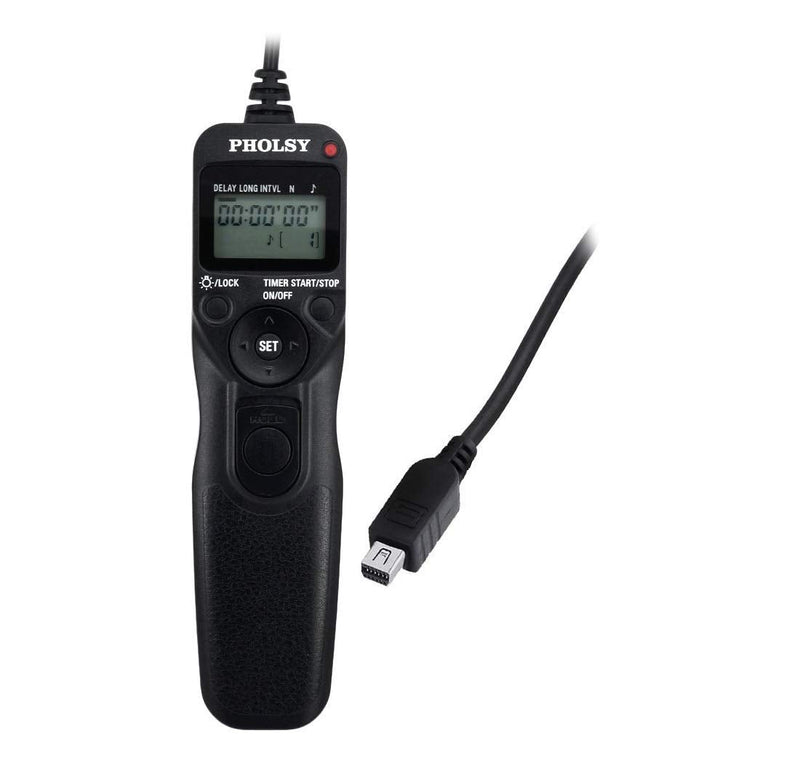 PHOLSY O6 Timer Remote Cable Control with Intervalometer for Olympus E-M1, E-M5 II, E-M10 II, Pen-F, E-PL8, E-PL7, E-PL6, E-PL5, E-PL3, E-PL2, E-P5, E600, E620, 590UZ, 810UZ, Replaces Olympus RM-UC1 O6 for Olympus
