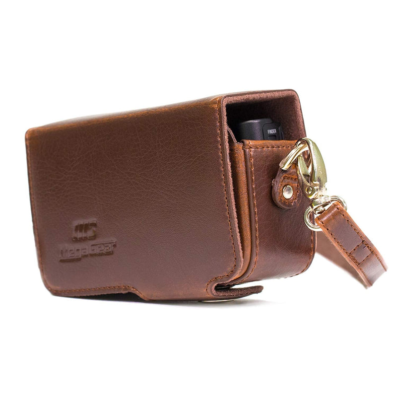 [AUSTRALIA] - MegaGear Leather Camera Case with Strap Compatible with Sony Cyber-Shot DSC-RX100 VII, DSC-RX100 VI, DSC-RX100 V, DSC-RX100 IV, DSC-RX100 III, DSC-RX100 II Dark Brown 