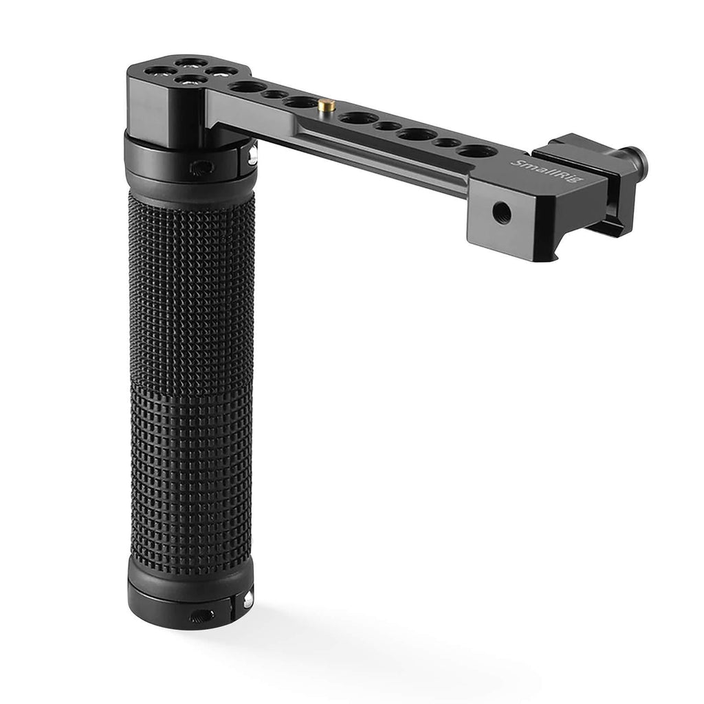 SMALLRIG DSLR Camera Side Handle Bracket with Built-in NATO Rail and 1/4" Mounting Holes, Rubber Handgrip – 1951