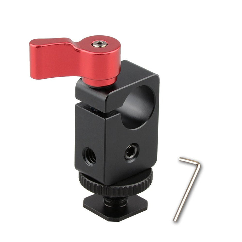 CAMVATE Camera Hot Shoe Mount Articulated with 15mm Rod Clamp Have 1/4"-20 Screw Hole to Attach DIY Accessories