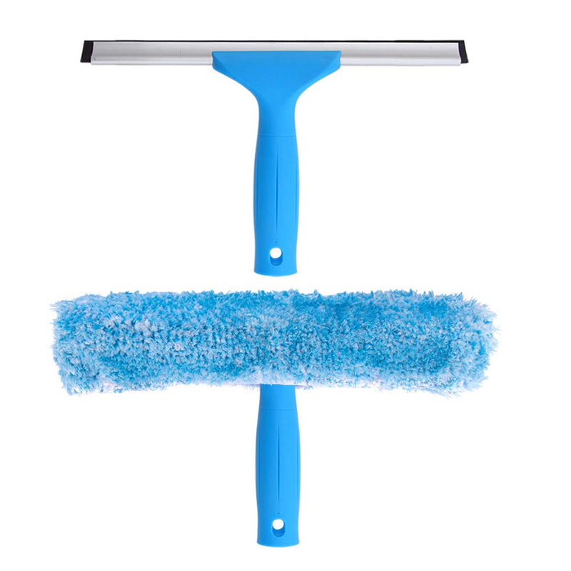 MR.SIGA Professional Window Cleaning Combo - Squeegee & Microfiber Window Scrubber, 10" 10-inch