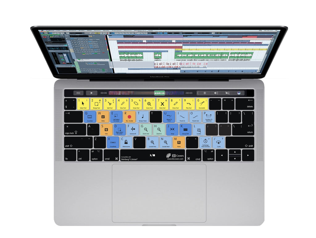 KBCovers - Keyboard Cover for Cubase fits Apple MacBook Pro 13 & 15 inch w/Touch Bar (Late 2016+)