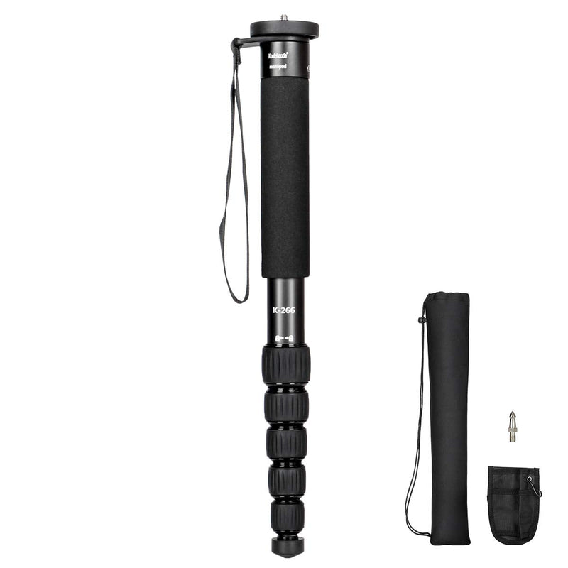 [AUSTRALIA] - koolehaoda 6-Section Monopod Compact Portable Photography Aluminum Alloy Unipod Stick (K-266 Black) 