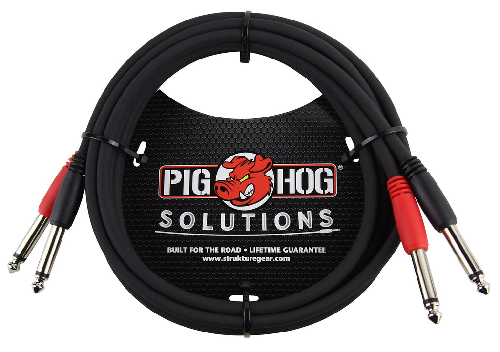 [AUSTRALIA] - Pig Hog PD-21410 Dual 1/4" Mono (Male) Cable, 10 Feet 10 ft 