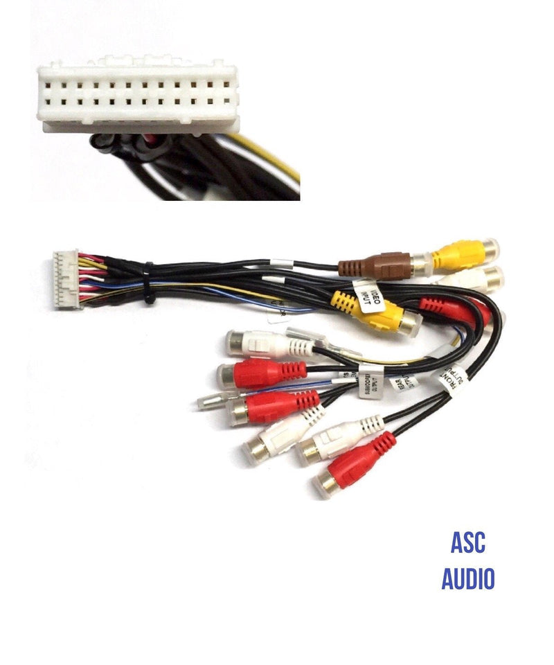 ASC Car Stereo RCA Audio Video Wire Harness Plug for Select Pioneer/Premier 24 Pin Aftermarket DVD Nav Radio CDP1091, CDP1143 AVIC-D3 AVIC-F900BT AVIC-F90BT AVIC-F9115BT + More