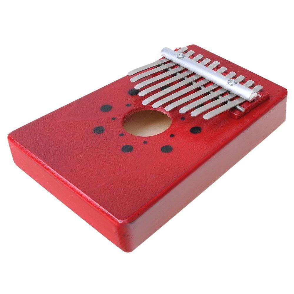 Luvay Kalimba Thumb Piano Mbira, Finger Piano African Instrument (10keys-Red) Red