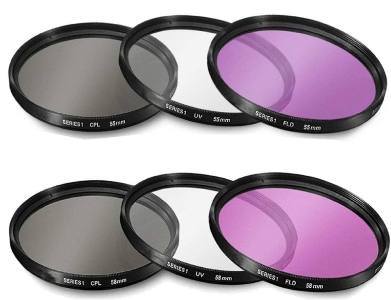 [AUSTRALIA] - 55mm and 58mm Multi-Coated 3 Piece Filter Kit (UV-CPL-FLD) for Nikon D3500, D5600, D3400 DSLR Camera with Nikon 18-55mm f/3.5-5.6G VR AF-P DX and Nikon 70-300mm f/4.5-6.3G ED 
