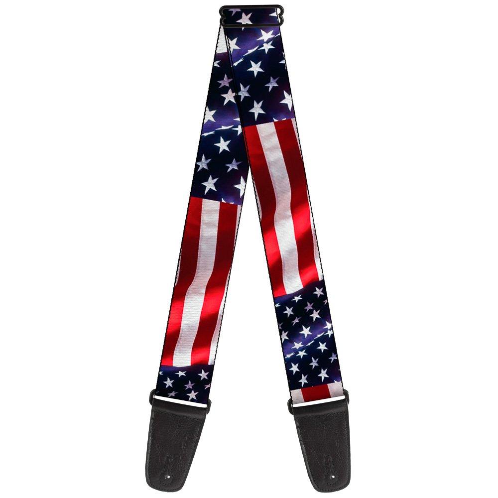 Buckle-Down Guitar Strap American Flag Vivid Close Up 2 Inches Wide, Model: GS-W30158