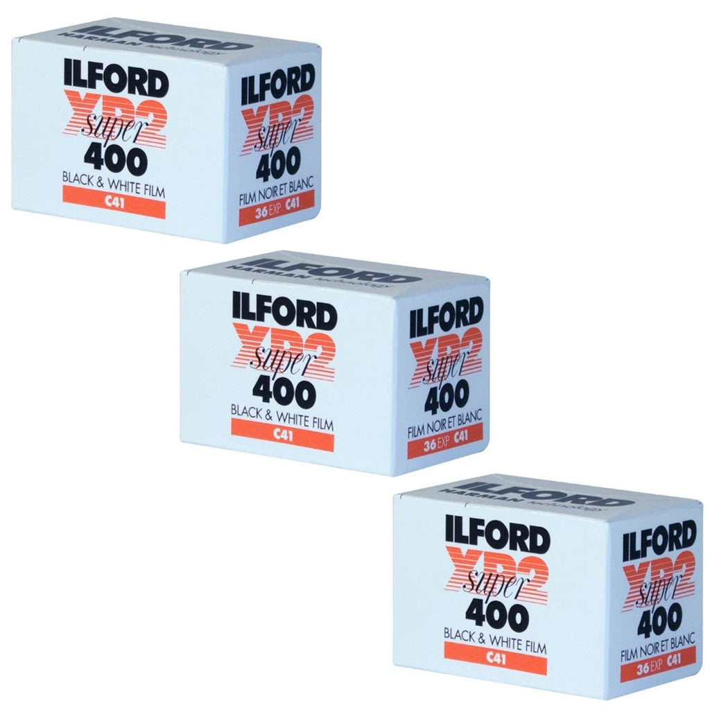 Ilford XP-2 Super 400 135-36 Black & White Film (3 Pack), Black/White 3 Pack