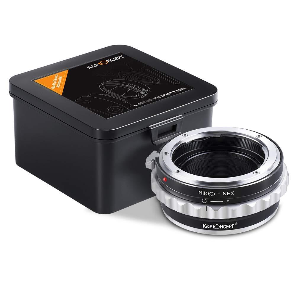 Nikon G to Sony E Adapter,K&F Concept Lens Mount Adapter for Nikon G AF-S F AIS AI Lens to Sony E-Mount NEX Camera for Sony Alpha A7,A6000,A6300,A6500,A5000,A5100,NEX 7,NEX 5,NEX 5N,NEX 6,NEX 3N