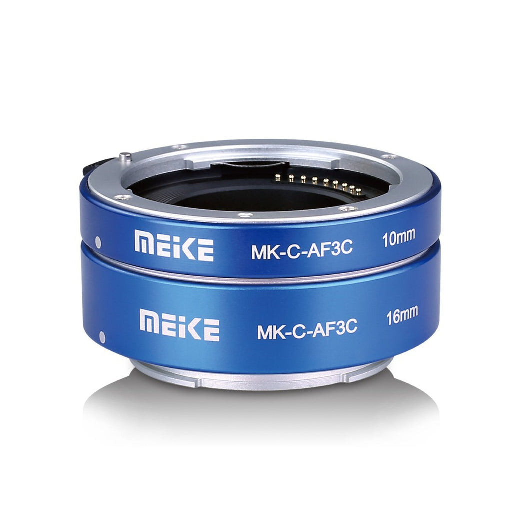 MEIKE MK-C-AF3C-Blue Auto Focus Macro Metal Extension Tube Adapter ForFor Canon EOS -M Bayonet Mirrorless Camera(10MM 16MM only use or Combination) EOS-M M2 M3 M5 M6 M10 M50 M100 M200 M6 Mark II