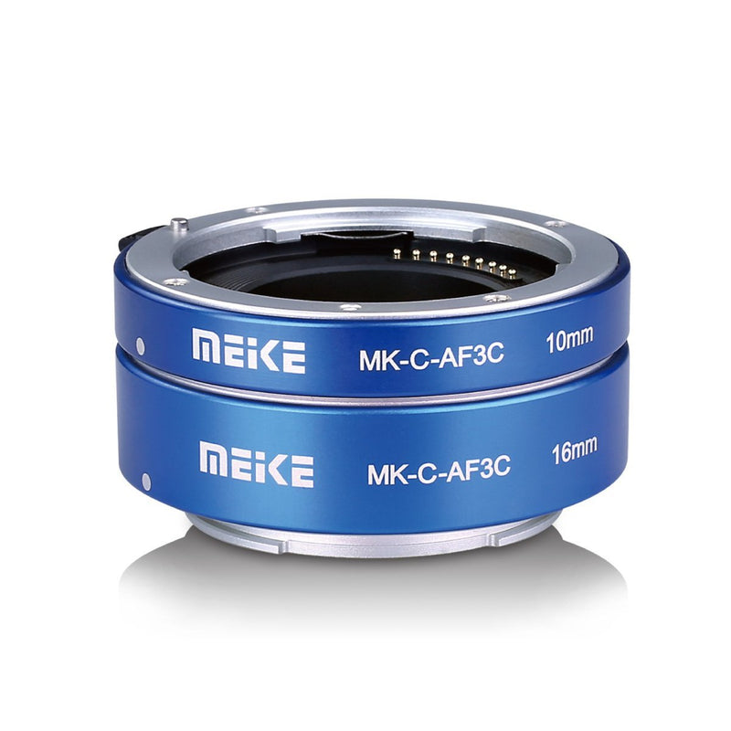MEIKE MK-C-AF3C-Blue Auto Focus Macro Metal Extension Tube Adapter ForFor Canon EOS -M Bayonet Mirrorless Camera(10MM 16MM only use or Combination) EOS-M M2 M3 M5 M6 M10 M50 M100 M200 M6 Mark II