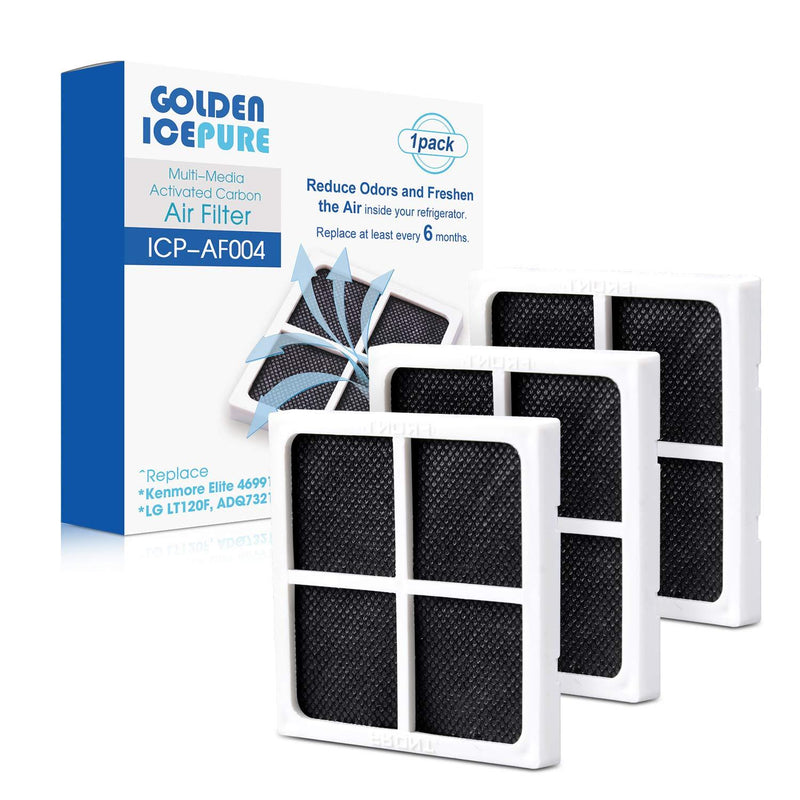 GOLDEN ICEPURE LT120F Refrigerator Air Filter Compatible with Kenmore Elite 469918, LG ADQ73214402, ADQ73214404, ADQ73334012, ADQ73214403, ADQ73334008, 79573063410, LFX25991ST 3pack