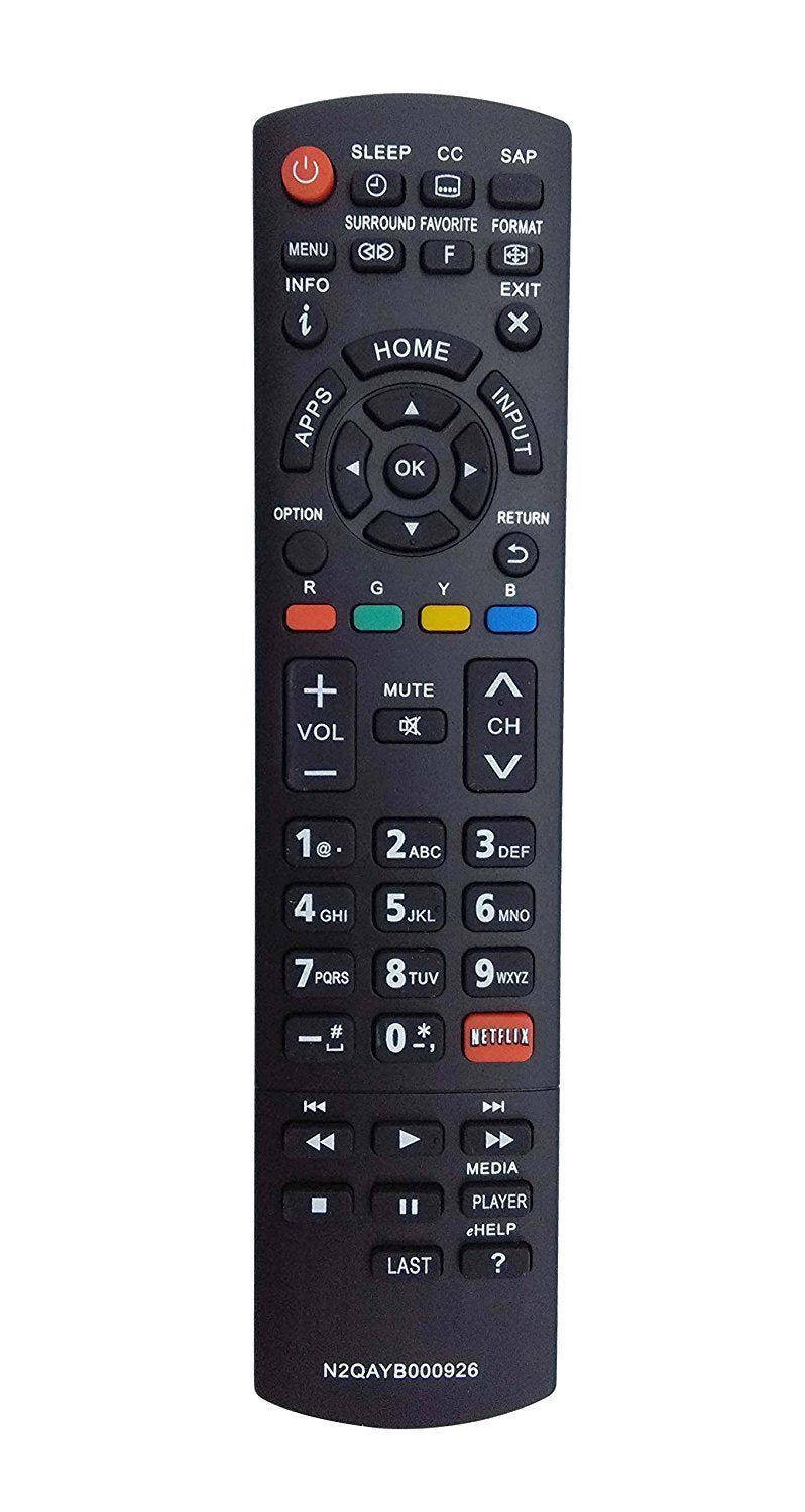 ZdalaMit N2QAYB000926 Replacement Remote fit for Panasonic 2014 AS680, AS630, ASU534, AS530 and AS520 Series Smart LED LCD HD TV TC-39AS530U TC-40AS520U TC-42AS630U TC-50AS530U TC-50AS530UE