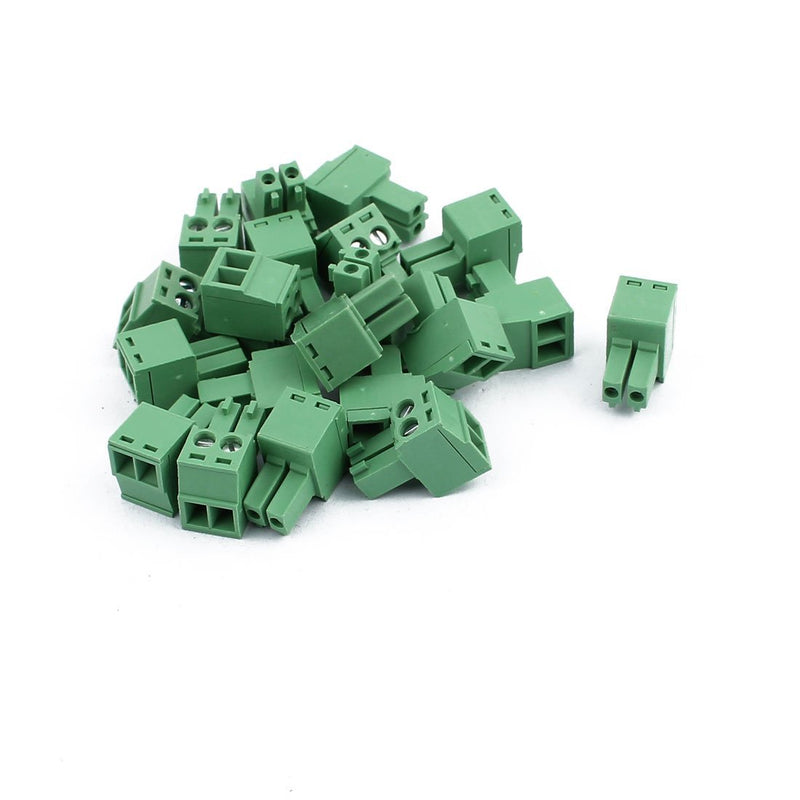 uxcell 20Pcs 300V KF2EDGK 3.5mm Pitch 2-Pin PCB Screw Terminal Block Connector