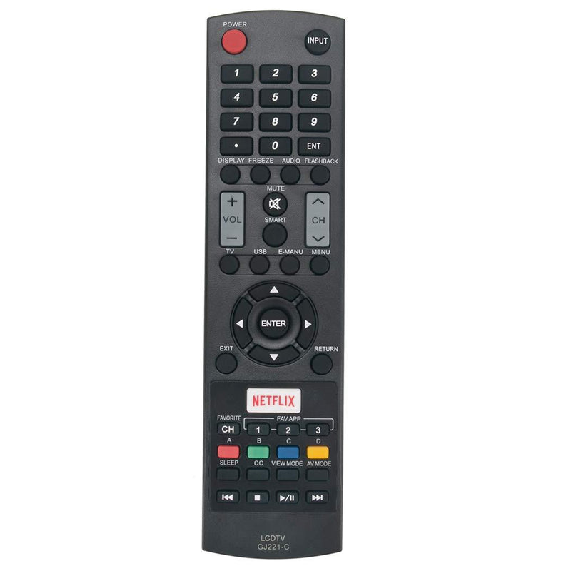 New GJ221-C Remote fit for Sharp TV LC-32LE653U LC-40LE653U LC-43LE653U LC-48LE653U LC-55LE653U LC-65LE645U LC-65LE653U LC-65LE654U LC32LE653U LC40LE653U LC43LE653U LC48LE653U LC55LE653U LC65LE645U