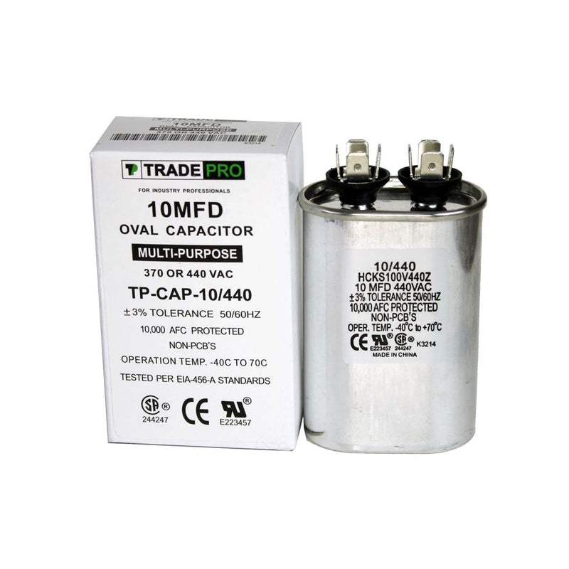 TradePro 10 MFD 370/440 Volt Oval Run Capacitor
