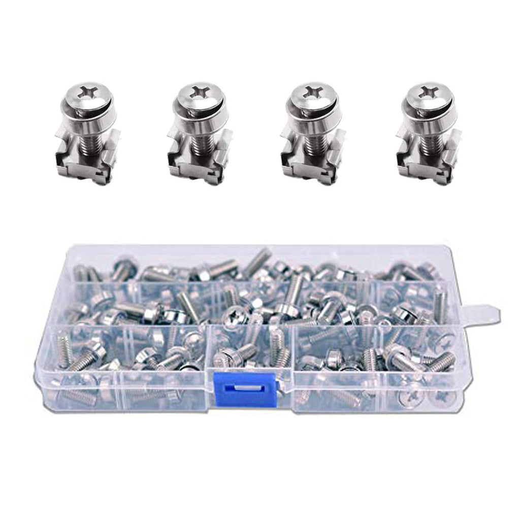 [AUSTRALIA] - Wang-Data 50 Sets M6 Square Hole Hardware Cage Nuts & Mounting Screws Washers for Server Rack and Cabinet (M6 X 20mm)(screw+washer+cage nut) 50 Set 