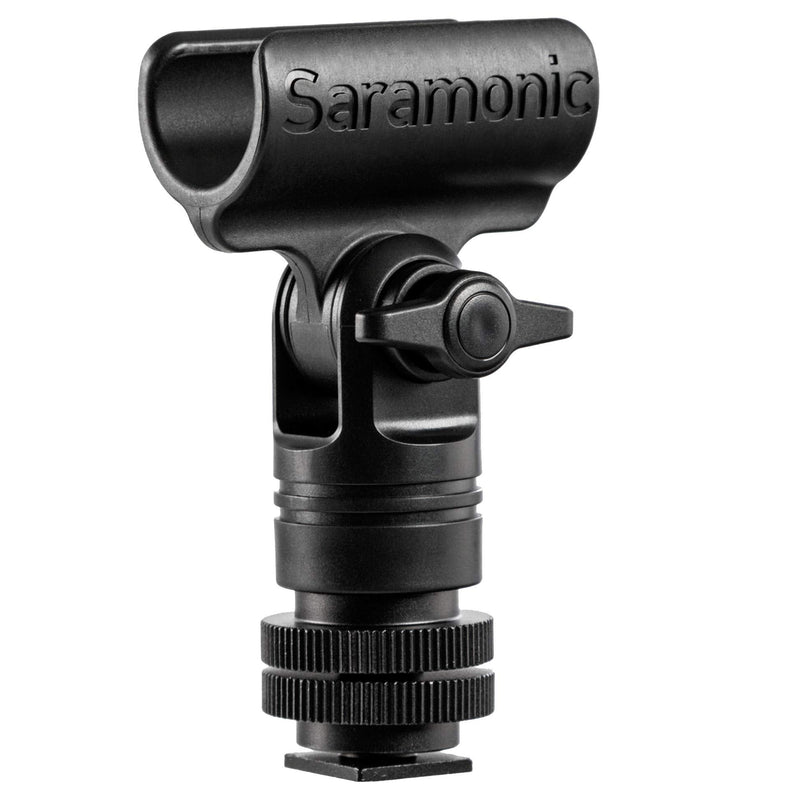 Saramonic SR-SMC1 Shotgun Microphone Mounting Bracket Clip with Cold Shoe, 1/4", 3/8", & 5/8" Threads for Cameras, Tripods, Stands & Boom Poles Mic Clip 19-25mm