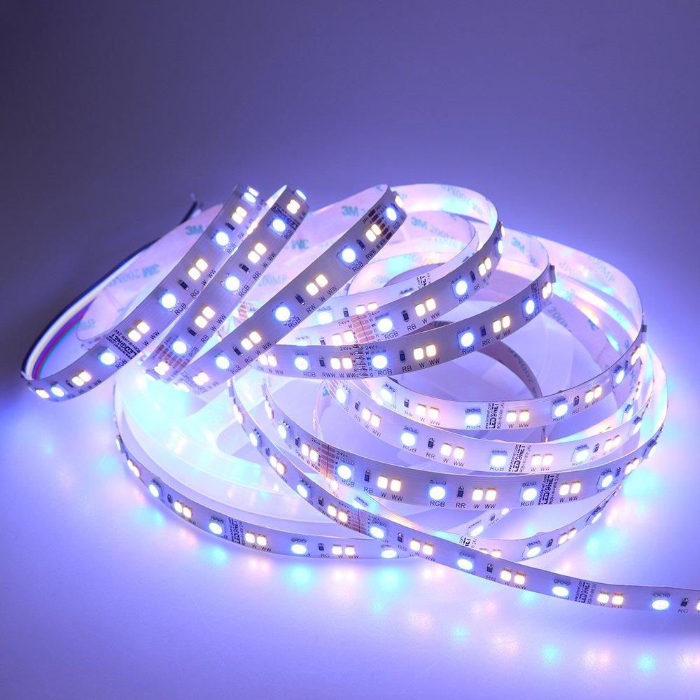 [AUSTRALIA] - LEDENET RGB W WW 24V Flexible LED Strip Lighting Full Color Changing Color Temperature Adjustable Cold White Warm White CCT RGB LED Tape Ribbon Lamp 5m 16.4ft Long Non-Waterproof 