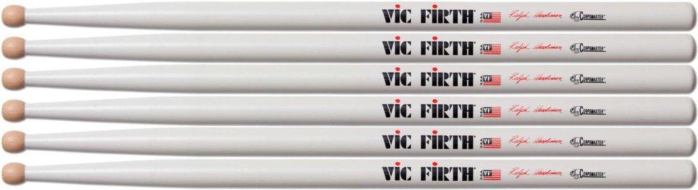 Vic Firth Corpsmaster Marching Drum Stick 3-Pack SRH Ralph Hardimon Wood Tip