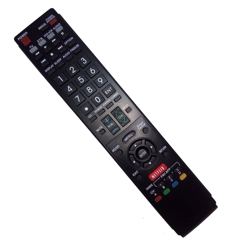 Replaced Remote Control Compatible for Sharp LC70EQ30U LC-60EQ30U LC70SQ15U LC-70SQ15U LC70UQ17U LC-70UQ17U AQUOS LED HD TV with Netflix 2D / 3D Button