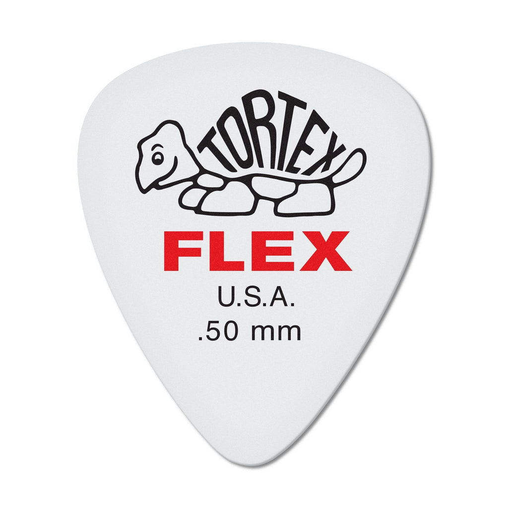 Jim Dunlop Dunlop Tortex Flex Standard .50mm Red Guitar Pick - 12 Pack (428P.50) .50mm | White