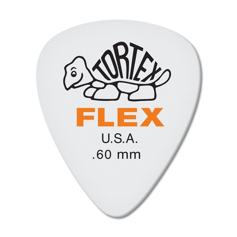 Jim Dunlop Dunlop Tortex Flex Standard .60mm Orange Guitar Pick - 12 Pack (428P.60) .60mm | White