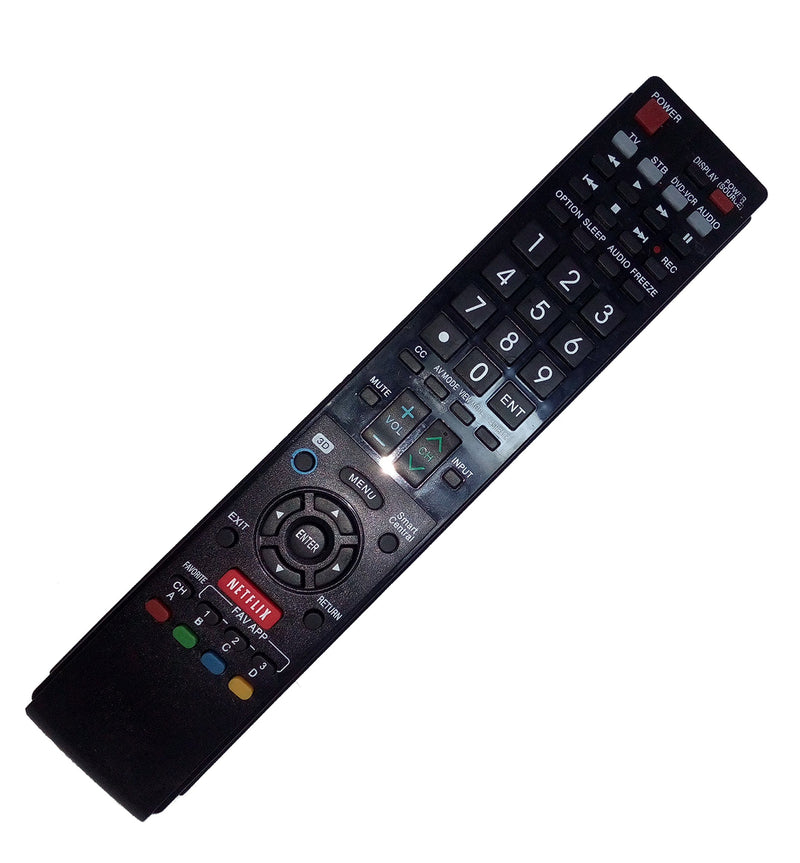 Replaced Remote Control Compatible for Sharp LC60LE657U RRMCGB004WJSA LC-60C6500U LC-46LE830U LC52LE810UN LC-60LE920UN LC46LE540U AQUOS LED LCD HD TV with Netflix 3D Button