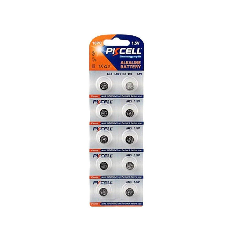 (10) Button Cell Batteries: 1.5V - AG3 - LR41 - G3-192
