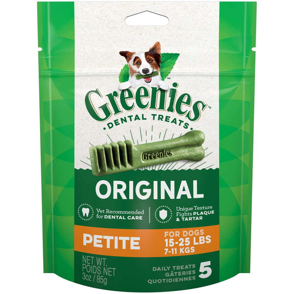 Greenies Original Petite Natural Dental Dog Treats (15 - 25 lb. dogs) 5 Treats