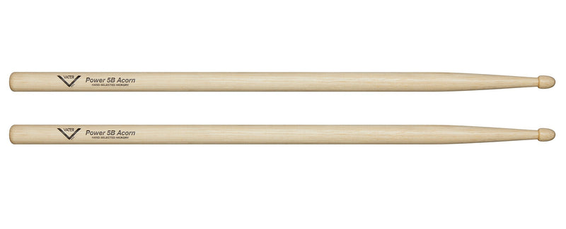 Vater Power 5B Hickory Drum Sticks with Acorn Tip, Pair