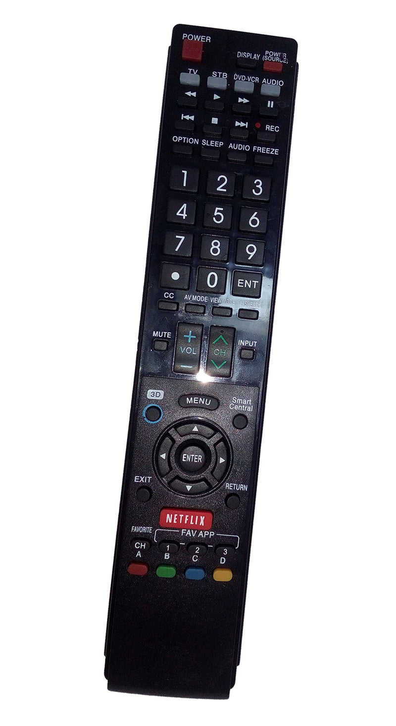 Replaced Remote Control Compatible for Sharp LC60LE847U LC60LE640UD LC52LE830U LC-46LE820 LC-70LE735U LC-46LE830U AQUOS LED LCD HD TV with Netflix 3D Button