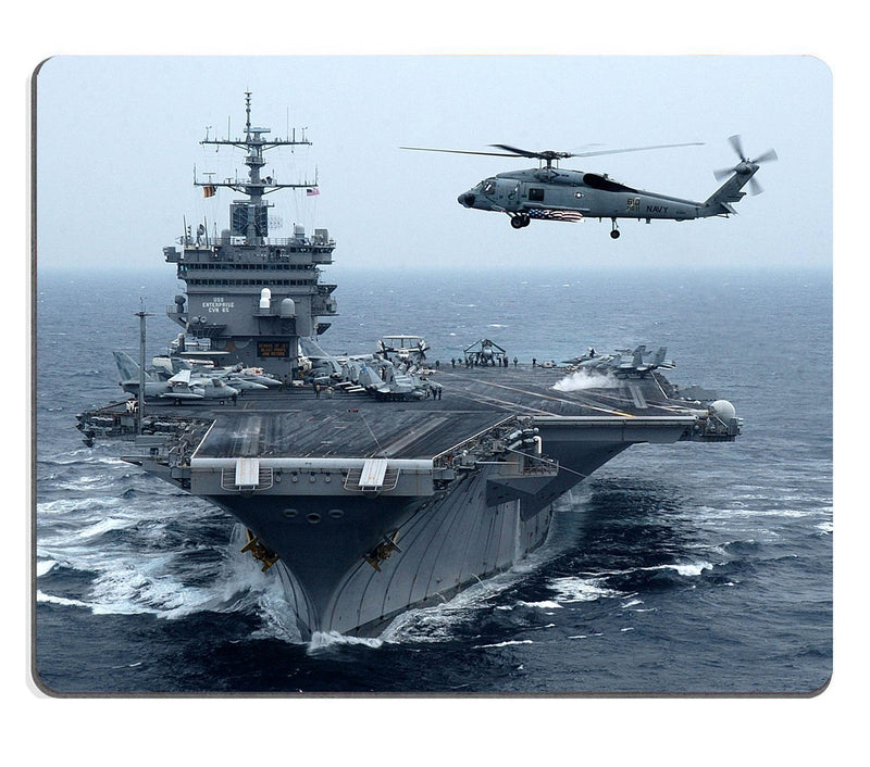 Wknoon Gaming Mouse Pad Custom, American Armed Forces USA Aircraft Carrier Fighters Helicopters Sea, Personalized Design 9.45 X 7.9 Inch (240mmX200mmX3mm)