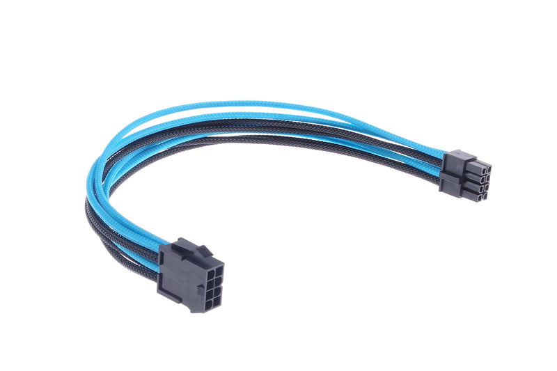 LM YN 8 Pin Motherboard Power Supply Extension Cable 4Pin 4Pin Black-Light Blue Length 12.6Inches