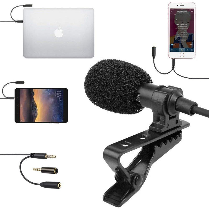 [AUSTRALIA] - SUPON Lavalier Lapel Microphone Omnidirectional Condenser Mic with Headphone Jack 3.5mm Compatible for iPhone, Android &Windows Smartphones,YouTube,Interview,Studio,Video Recording,Noise Cancelling 