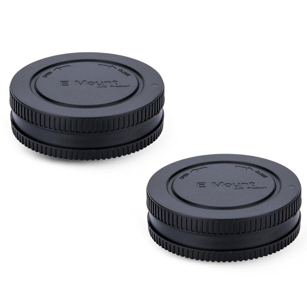 2 Pack JJC E-Mount Body Cap and Rear Lens Cap Kit for Sony A6000 A6100 A6300 A6400 A6500 A6600 A5100 A5000 A1 A7C A7 III II A7R IV III II A7S III II A9 NEX-6 and More Sony Mirrorless Camera & Lens For Sony E Mount