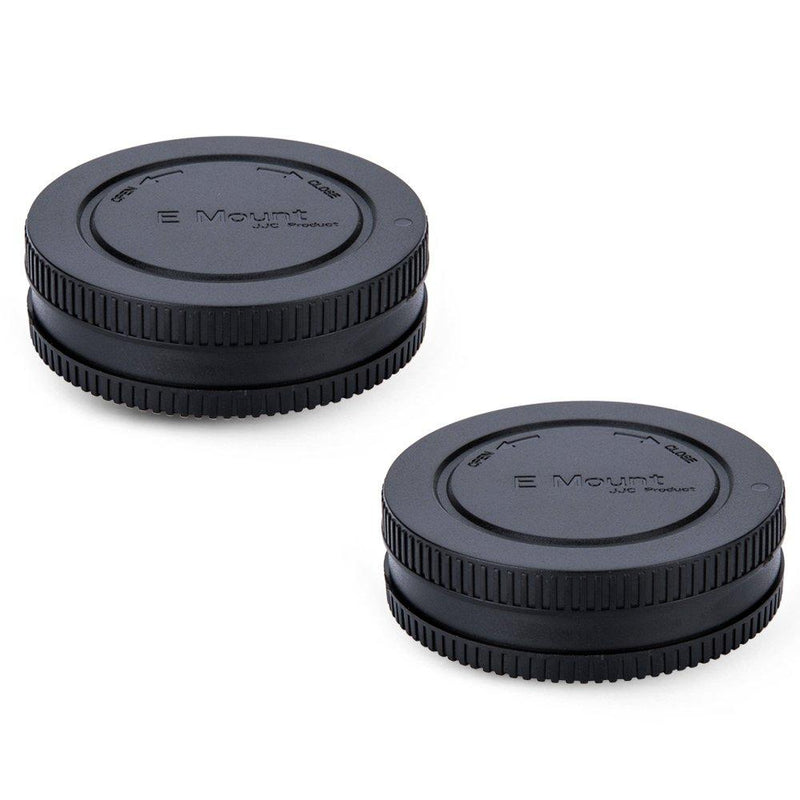 2 Pack JJC E-Mount Body Cap and Rear Lens Cap Kit for Sony A6000 A6100 A6300 A6400 A6500 A6600 A5100 A5000 A1 A7C A7 III II A7R IV III II A7S III II A9 NEX-6 and More Sony Mirrorless Camera & Lens For Sony E Mount