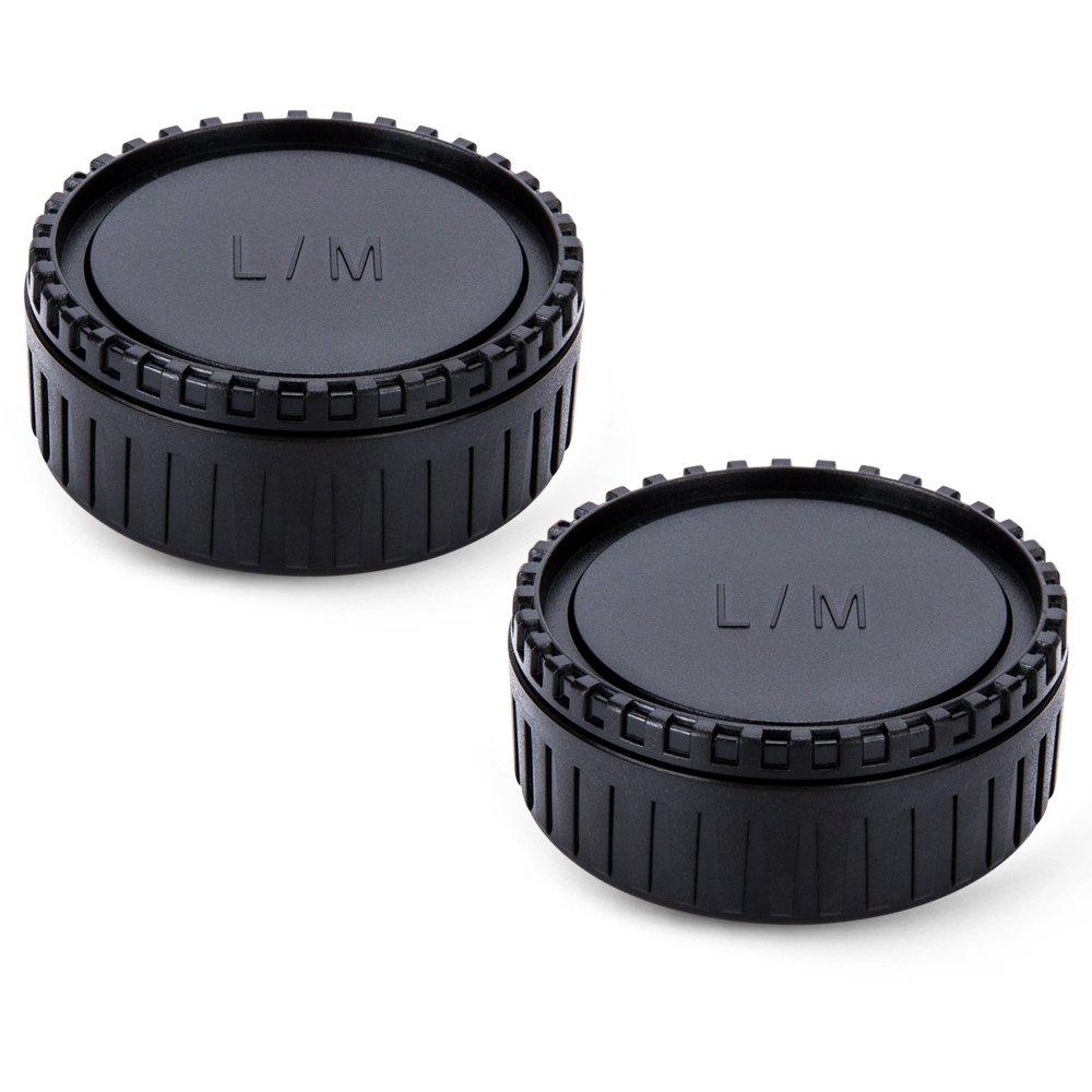 2 Pack JJC Body Cap and Rear Lens Cap Cover Kit for Leica M Mount Cameras and Leica M Mount Lenses