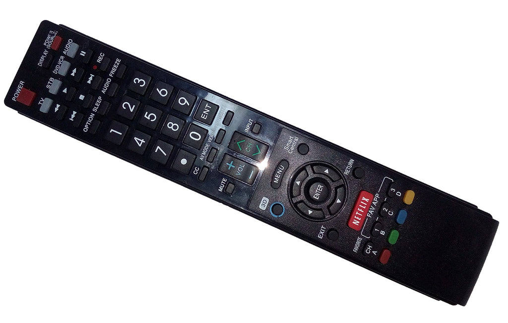 Replaced Remote Control Compatible for Sharp LC70LE745 LC70LE640U LC-60LE830 LC70LE735U LC-60LE832U AQUOS LED LCD HD TV with Netflix 3D Button