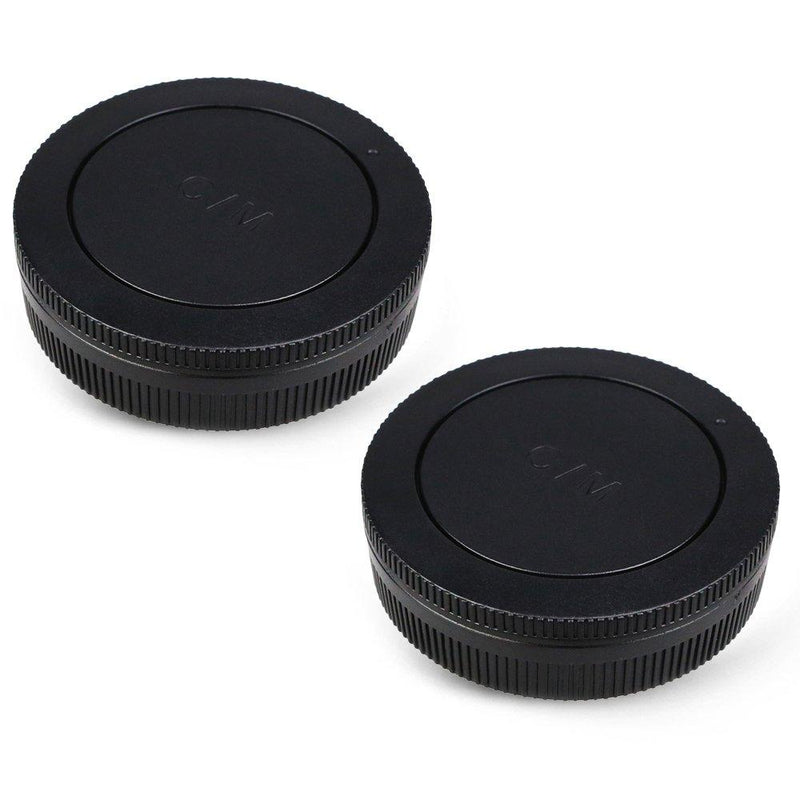 2 Pack JJC Body Cap and Rear Lens Cap Cover Kit for Canon EOS M50 M50 Mark II M5 M6 M6 Mark II M200 M100 M10 M3 M2 M and More Canon EF-M Mount Mirrorless Camera and Lens For Canon EOS-M Mount