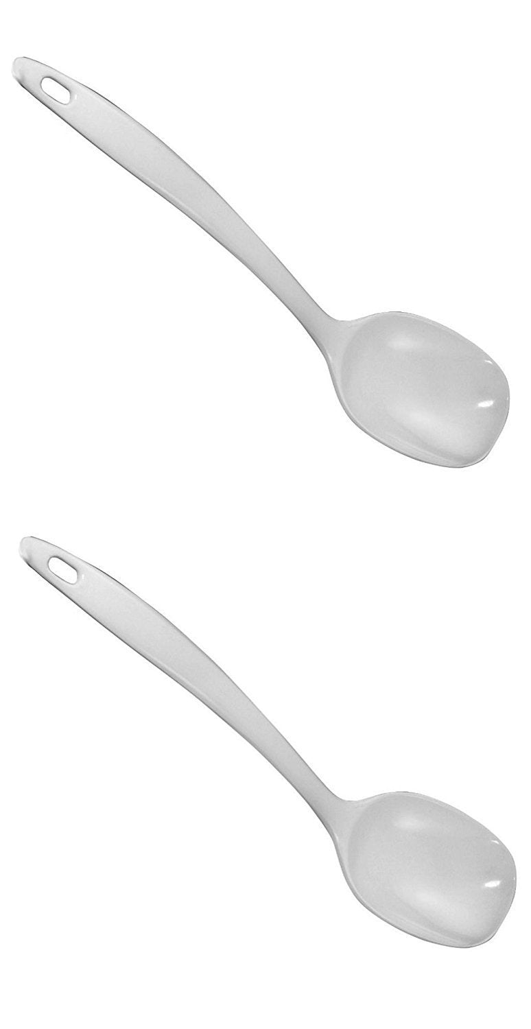 Chef Craft Melamine Basting Spoon White Hard Plastic, 11-Inches Long (2-Pack)